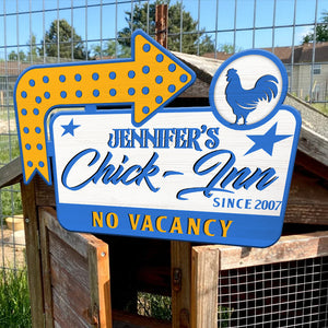 Chick Inn No Vacancy Personalized Layer Wood Art - Wood Sign - GoDuckee