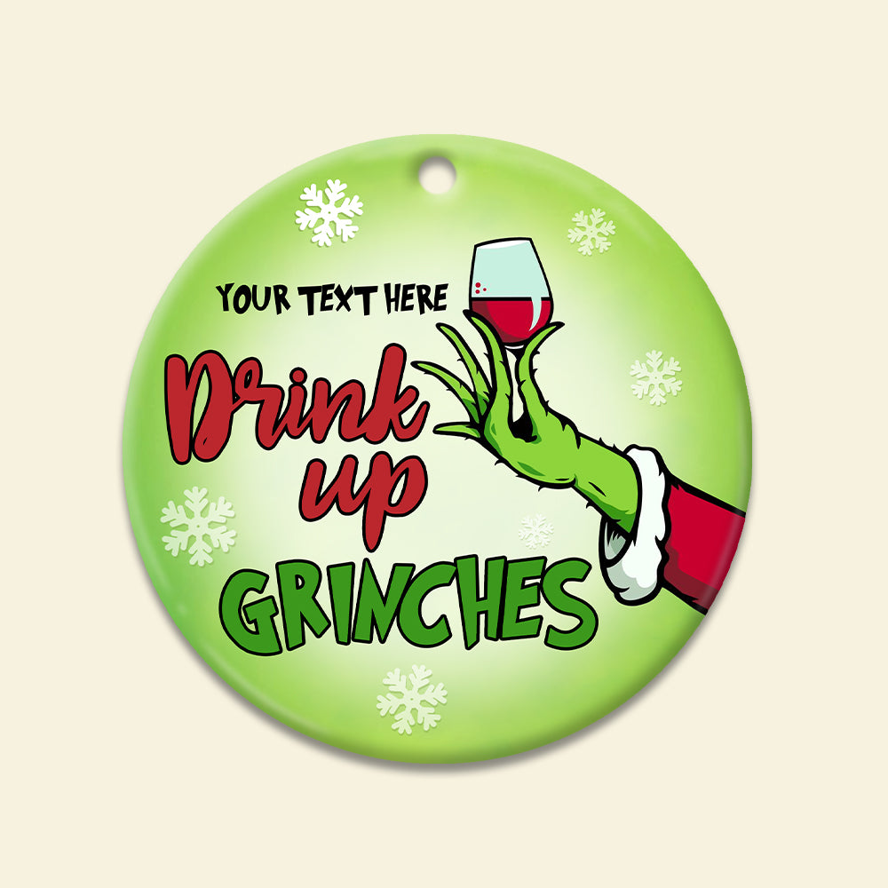 Drink Up - Personalized Christmas Ornament - Gift for Wine Lovers - Ornament - GoDuckee