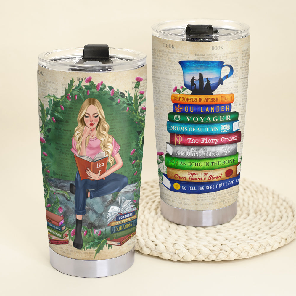 Personalized Outlander Reading Girl Tumbler Cup - Tea & Outlander Series - Tumbler Cup - GoDuckee
