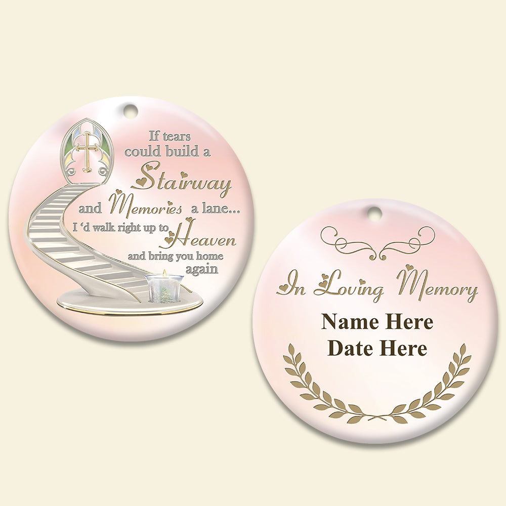 Stairway to Heaven and Memories A Lane - Personalized Christmas Ornament - Memorial Gift for Family Members - Ornament - GoDuckee