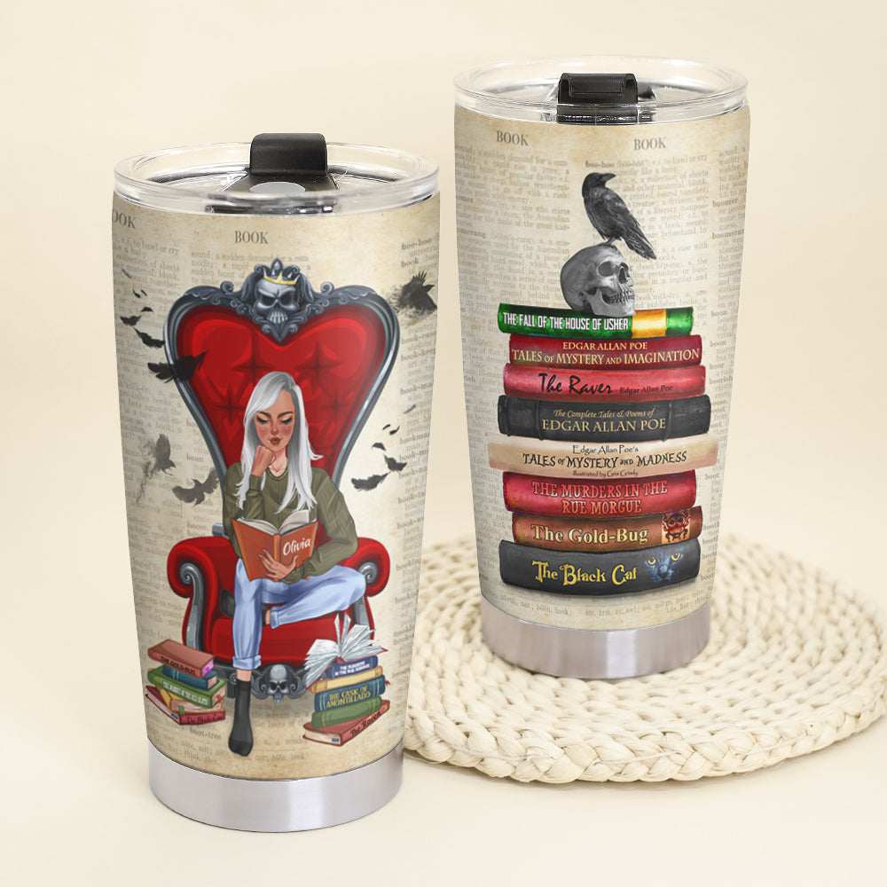 Edgar Allan Poe - Personalized Tumbler Cup - Tumbler Cup - GoDuckee