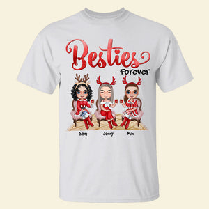 Besties Forever, Personalized Besties Shirts, Christmas Gift For Best Friends - Shirts - GoDuckee
