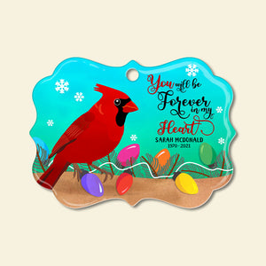 You Will Be Forever In My Heart - Personalized Cardinal Ornament - Memorial Gift for Family Members - Ornament - GoDuckee