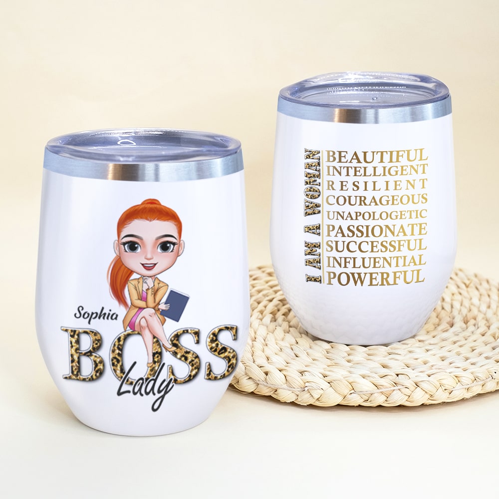 I Am A Woman Personalized Boss Lady Tumbler Gift For Her - Wine Tumbler - GoDuckee
