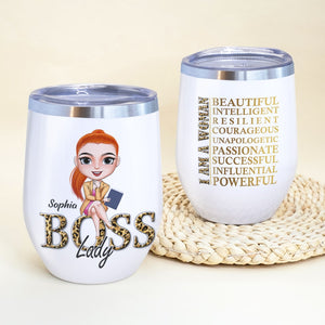 I Am A Woman Personalized Boss Lady Tumbler Gift For Her - Wine Tumbler - GoDuckee