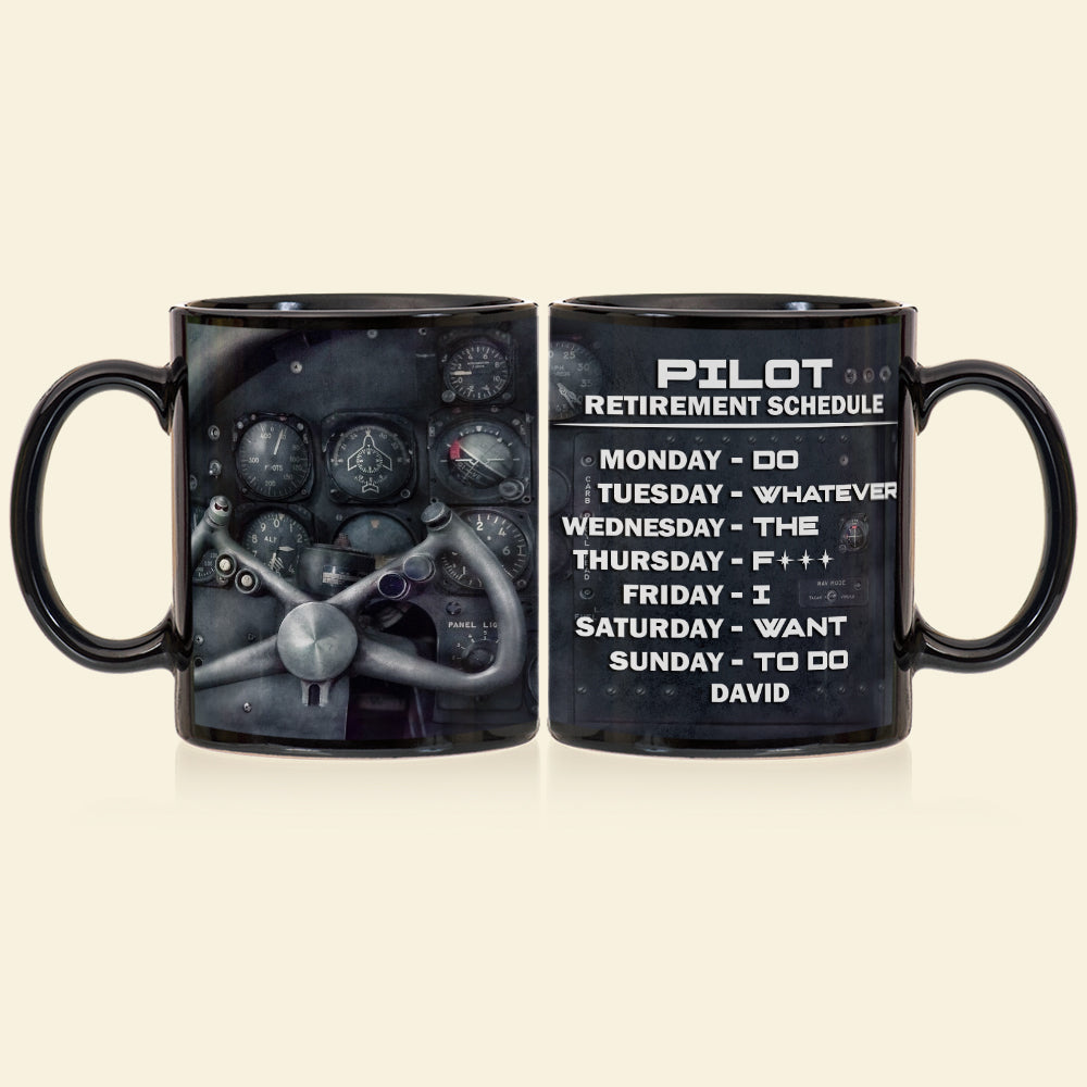 Pilot Retirement Schedule Personalized Retired Pilot Mug Gift For Pilot - Coffee Mug - GoDuckee