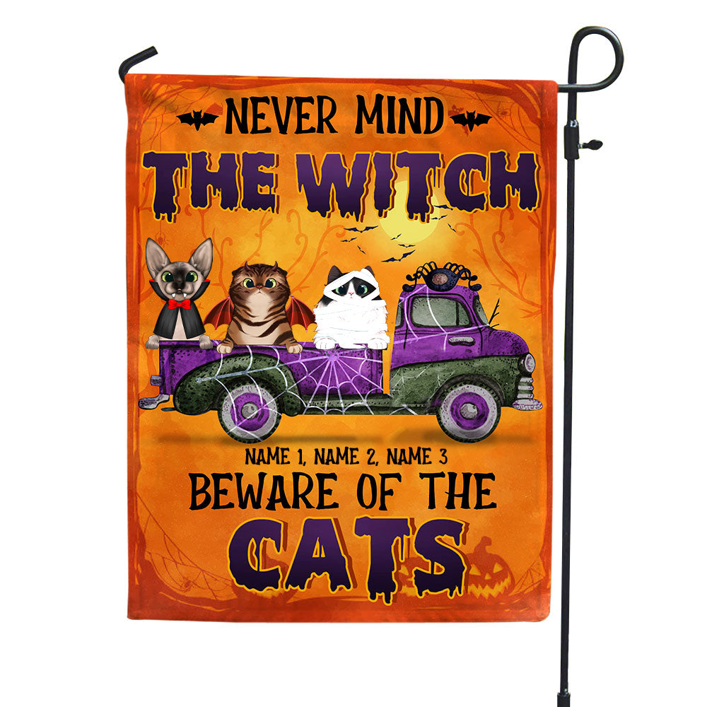 Personalized Gifts Ideas For Cat Lovers, Beware Of The Cats - Custom Flag - Flag - GoDuckee