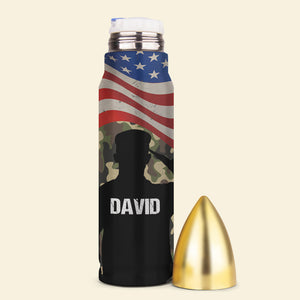 Veteran Bullet Tumbler - I Didn't Go To Harvard - American Flag Theme - Water Bottles - GoDuckee