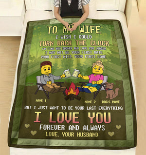 Personalized Camping Lego Couple Blanket - I Love You - Blanket - GoDuckee