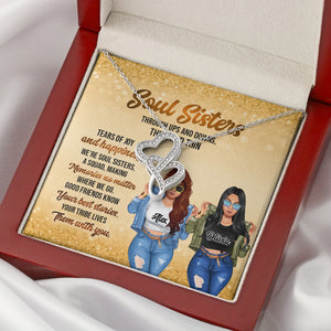 Besties Soul Sisters - Personalized Message Card Jewelry Necklace - Jewelry - GoDuckee