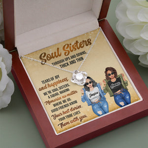 Besties Soul Sisters - Personalized Message Card Jewelry Necklace - Jewelry - GoDuckee