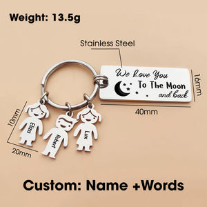 Custom Siblings Name Family Keychain, Side By Side or Miles Apart - Keychains - GoDuckee