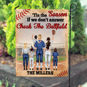 Personalized Gift Ideas For Baseball Family Tis the Season If We don't Answer, Check the Ballfield Custom Flag - Flag - GoDuckee