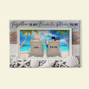 Couple Relaxing Deck Chair, Together Is My Favorite Place - Personalized Canvas Print - Poster & Canvas - GoDuckee