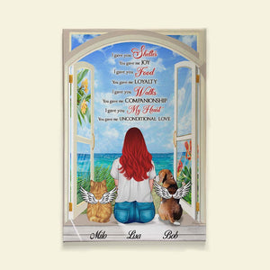 Pet Mom's Gift, Personalized Pet Memorial Canvas Print, Memorial Window, Gave You Shelter Gave Me Joy - Poster & Canvas - GoDuckee