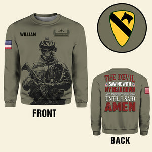 The Devil Saw Me with My Head Down and Thought He'd Won, Personalized Veteran Shirt, Custom Military Unit - AOP Products - GoDuckee
