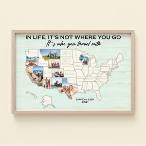 Personalized Wall Art Traveling In Life It's Not Where You Go Traveling Map - Poster & Canvas - GoDuckee