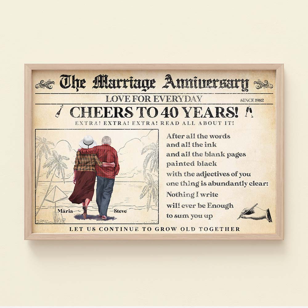 Personalized Marriage Anniversary Canvas Print, Let Us Continue To Grow Old Together - Poster & Canvas - GoDuckee
