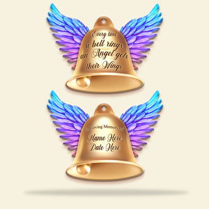 A Bell Rings An Angel Gets Their Wings - Personalized Memorial Christmas Ornament - Memorial Gift - Ornament - GoDuckee