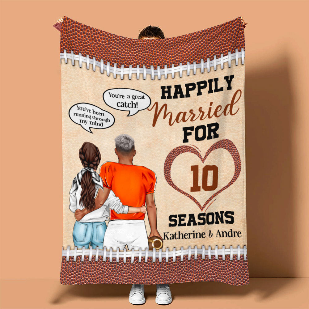 American Football Happily Married For Seasons - Custom Blanket - Blanket - GoDuckee