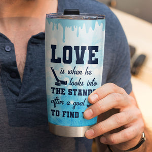Personalized Hockey Couple Tumbler Cup - Love after a goal to find you - Tumbler Cup - GoDuckee