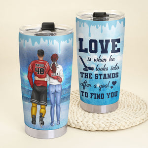 Personalized Hockey Couple Tumbler Cup - Love after a goal to find you - Tumbler Cup - GoDuckee