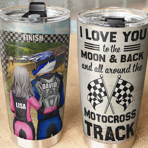 Personalized Motocross Couple Tumbler Cup - I Love You - Tumbler Cup - GoDuckee