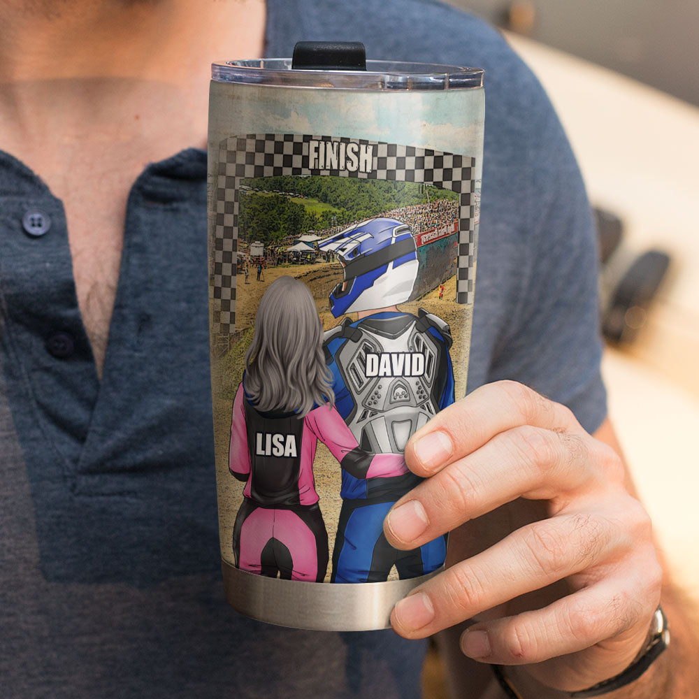Personalized Motocross Couple Tumbler Cup - I Love You - Tumbler Cup - GoDuckee