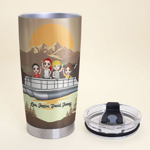 Personalized Pontoon Tumbler Cup - Life In The Slow Lane - Gift For Friend - Tumbler Cup - GoDuckee