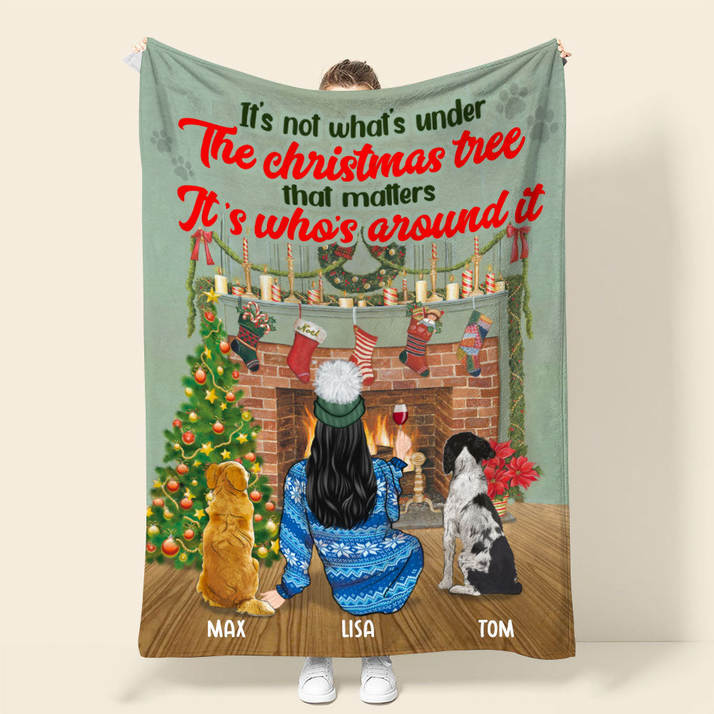 Personalized Sweater Girl & Dog Breeds Blanket - It's Not What's Under The Christmas Tree - Blanket - GoDuckee
