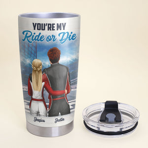 Personalized Racing Couple Tumbler - I'll Roll With You Till The Wheels Fall Off - Tumbler Cup - GoDuckee