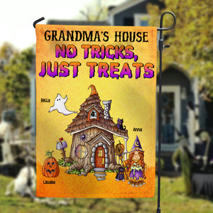 Personalized Gifts Ideas For Grandma's House No Tricks Just Treats - Custom Flag - Flag - GoDuckee
