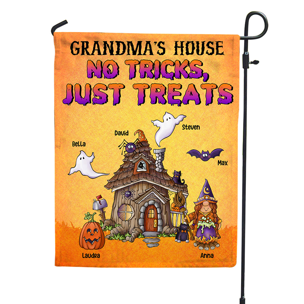 Personalized Gifts Ideas For Grandma's House No Tricks Just Treats - Custom Flag - Flag - GoDuckee