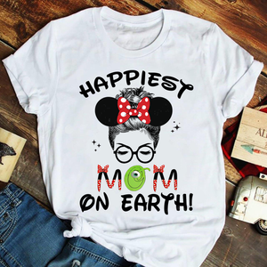 Personalized Custome Gifts Shirt Ideas For Mom Happiest On Earth - Custom Shirts - Shirts - GoDuckee