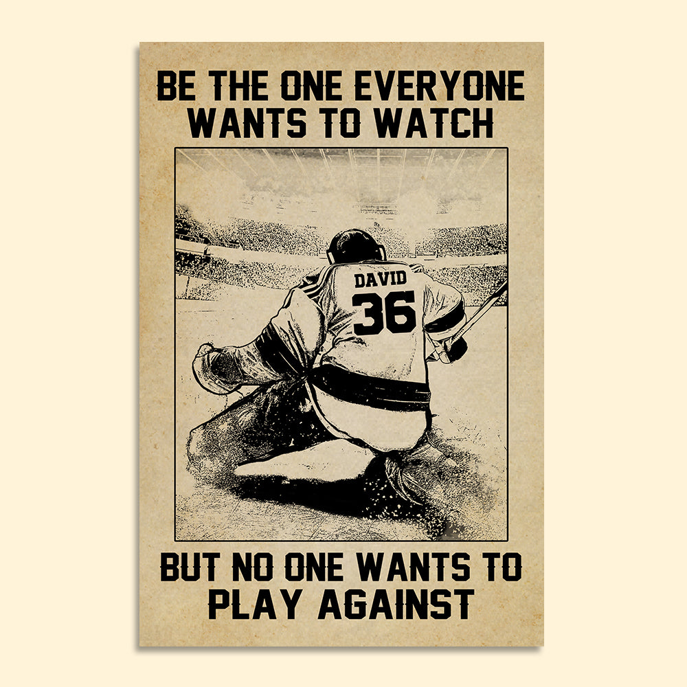 Personalized Sketch Hockey Player Poster - Be the One Everyone Wants to Watch - Poster & Canvas - GoDuckee