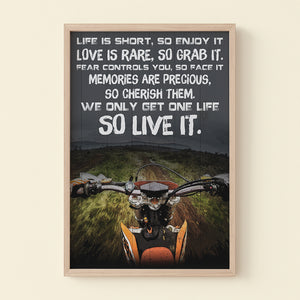 Motocross, Dirt Bike Poster - We Only Get One Life - Poster & Canvas - GoDuckee