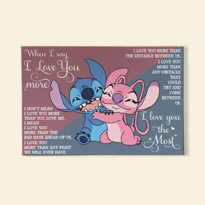 I Love You More The Distance Between Us, Personalized Valentine Couple Poster - Poster & Canvas - GoDuckee