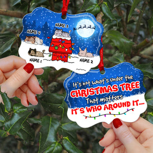 Sleeping Cats Around Christmas Tree - Personalized Benelux Ornament - Christmas Gift For Cat Lovers - Ornament - GoDuckee
