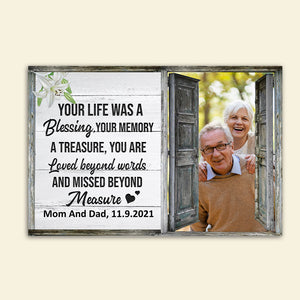 Heaven - Custom Memorial Photo Poster - Your Memory A Treasure - Window Frame - Poster & Canvas - GoDuckee