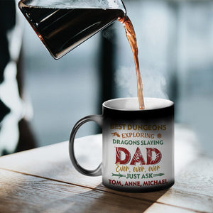 best dungeons exploring dragons slaying dad Personalized Magic Mug Gift For Dad - Magic Mug - GoDuckee