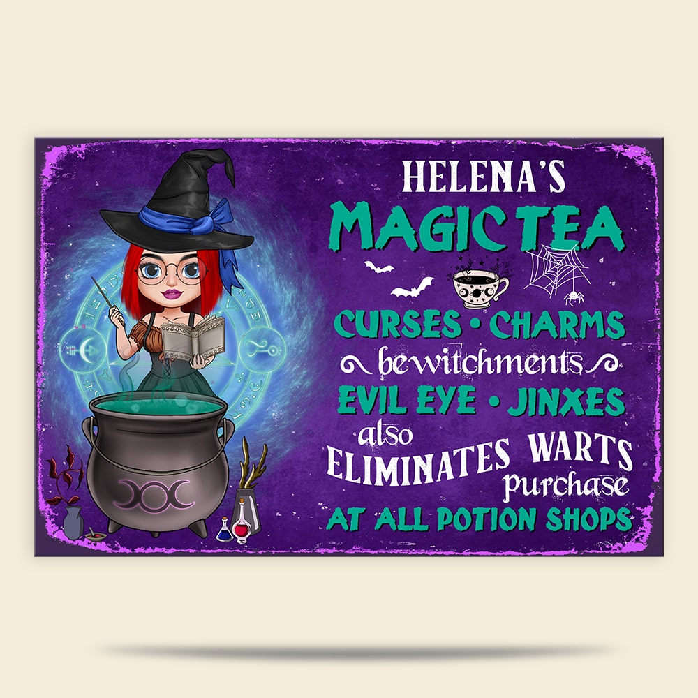 Curses Charms Bewitchments Evil Eye Jinxes Personalized Witch Metal Sign Gift For Her - Metal Wall Art - GoDuckee