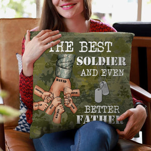 The Best Soldier And Even Better Father, Personalized Father's Day Pillow, Gift For Dad - Pillow - GoDuckee