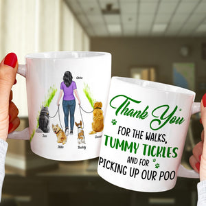 Thank You For The Walks- Gift For Dog Lovers- Personalized Coffee Mug- Dog Lovers Mug - Coffee Mug - GoDuckee