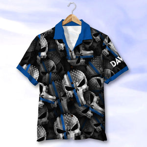 Back The Blue - Personalized Police Hawaiian Shirt, These Colors Don't Run - Hawaiian Shirts - GoDuckee