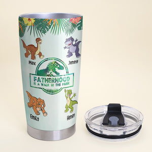 Personalized Dinosaur Tumbler Cup - The Land Before Time - Fatherhood Is A Walk In The Park - Gift For Dad - Tumbler Cup - GoDuckee