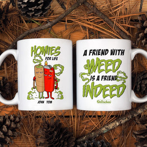 A Friend With Weed Is A Friend Indeed Personalized Bestie Mug Gift For Friends - Coffee Mug - GoDuckee