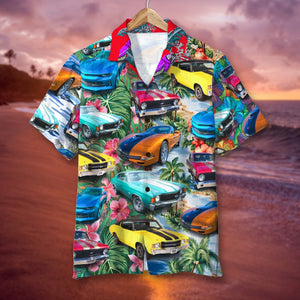 Custom Classic Car Ugly Hawaiian Shirt, Summer Gift, Gift For Car Lovers - Hawaiian Shirts - GoDuckee