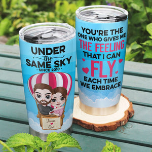 Under The Same Sky, Personalized Tumbler, Funny Gift For Couple - Tumbler Cup - GoDuckee