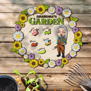 Grandma's Garden Personalized Gardening Wood Sign Gift For Gardening Lovers - Wood Sign - GoDuckee