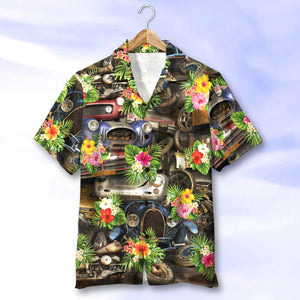 Classic Car Hawaiian Shirt, Aloha Shirt, Floral Pattern, Summer Gift - Hawaiian Shirts - GoDuckee